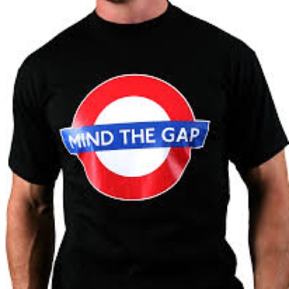 Large black "Mind The Gap" T-Shirt